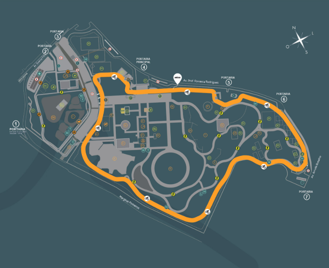 Mapa do percurso no Parque Villa-Lobos